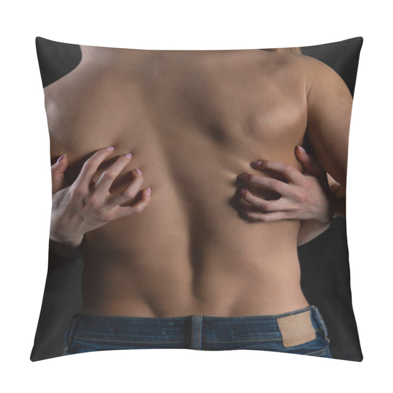 Personality  A Sexy Couple Passionately Embraces During Foreplay Pillow Covers