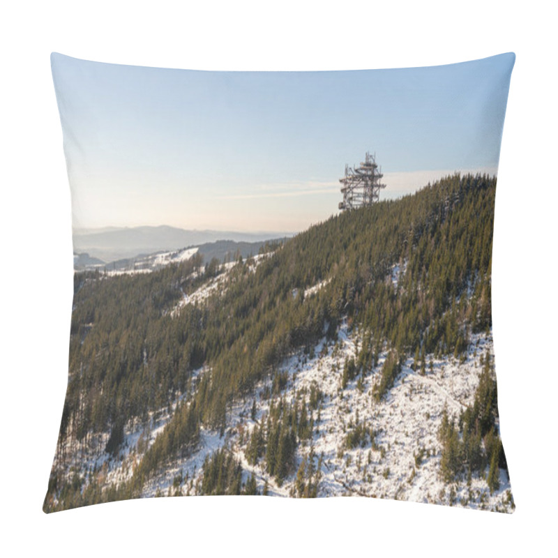 Personality  Sky Bridge 721, Lower Moravia, Czech Republic - December 1, 2024: View Of The Sky Walk Observation Deck. Dolni Morava Mountain Resort In The Czech Republic. Pillow Covers