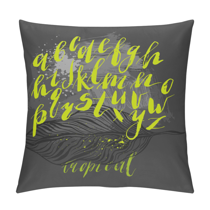 Personality  Serif Decorative Font Covered Palm Leaves Pattern Pillow Covers