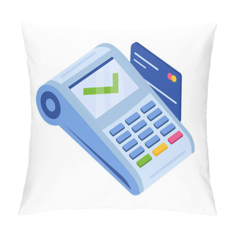 Personality  Successful Payment Flat Icon Wireless Automated Teller Machine. Vector Illustration Pillow Covers