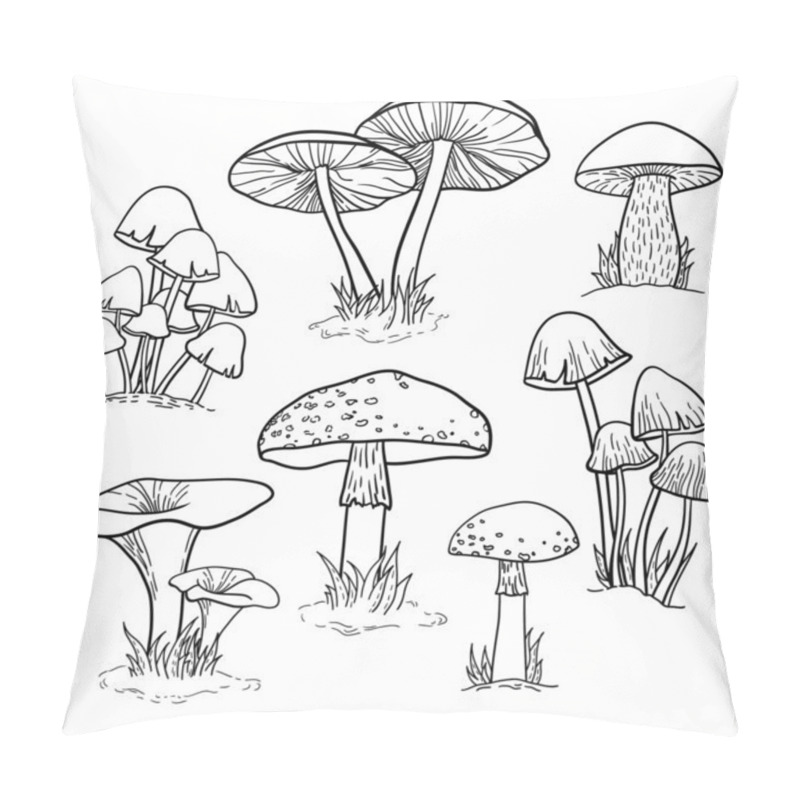 Personality  Set With Mushrooms Pillow Covers