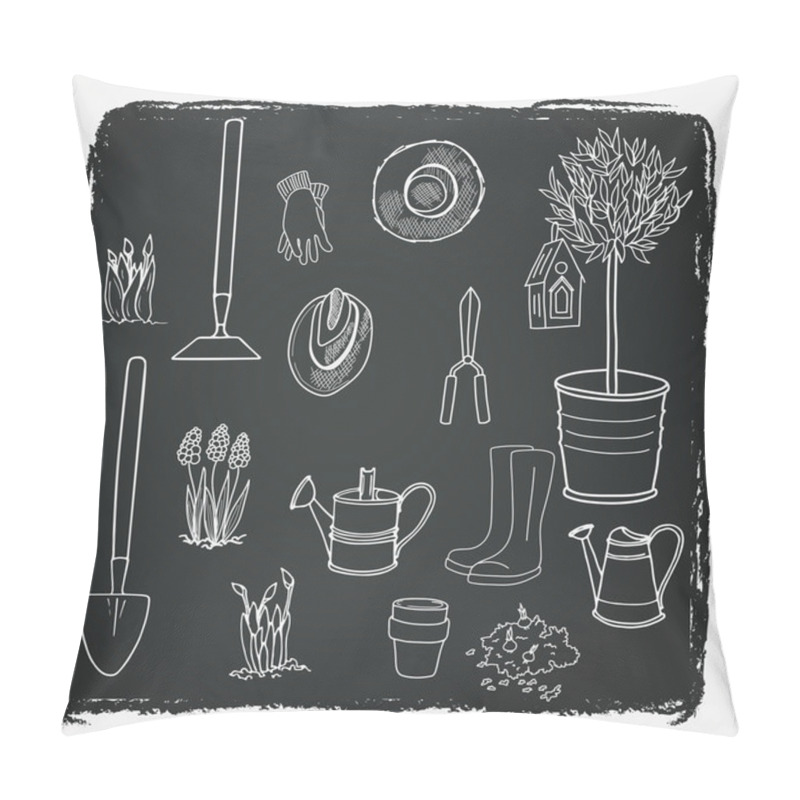 Personality  Hand Drawn Garden Tools Pillow Covers