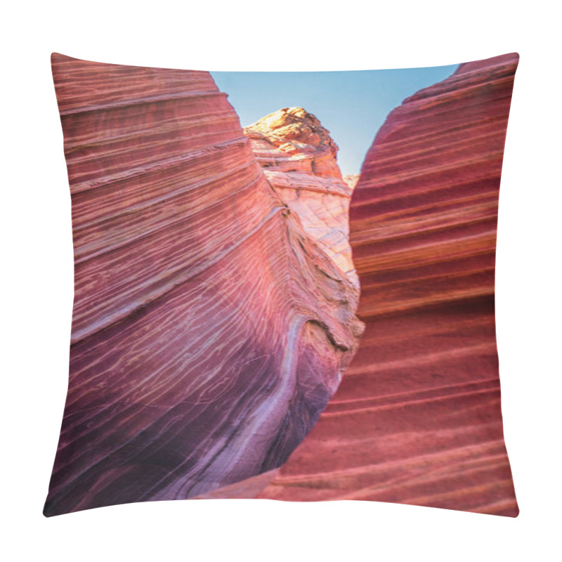 Personality  The Wave, Arizona, Canyon Rock Formation. Vermillion Cliffs, Paria Canyon State Park In The United States. Pillow Covers