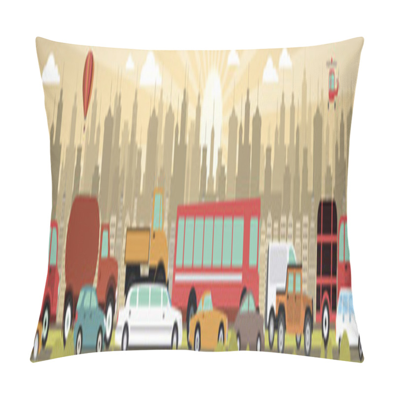 Personality  Traffic Jam In The City Pillow Covers