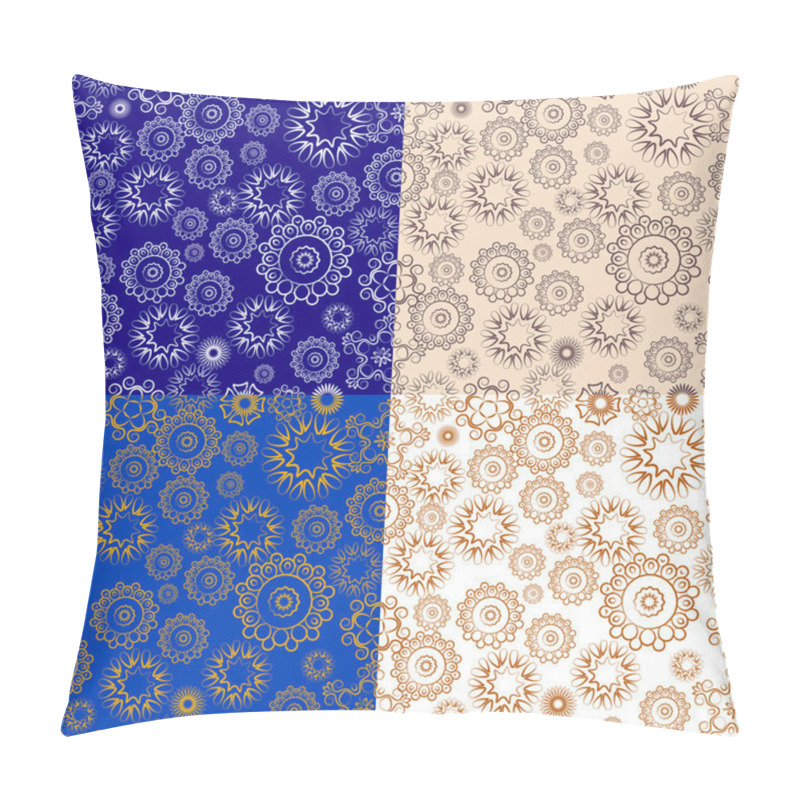 Personality  Set Of Repeating Floral Patterns Pillow Covers