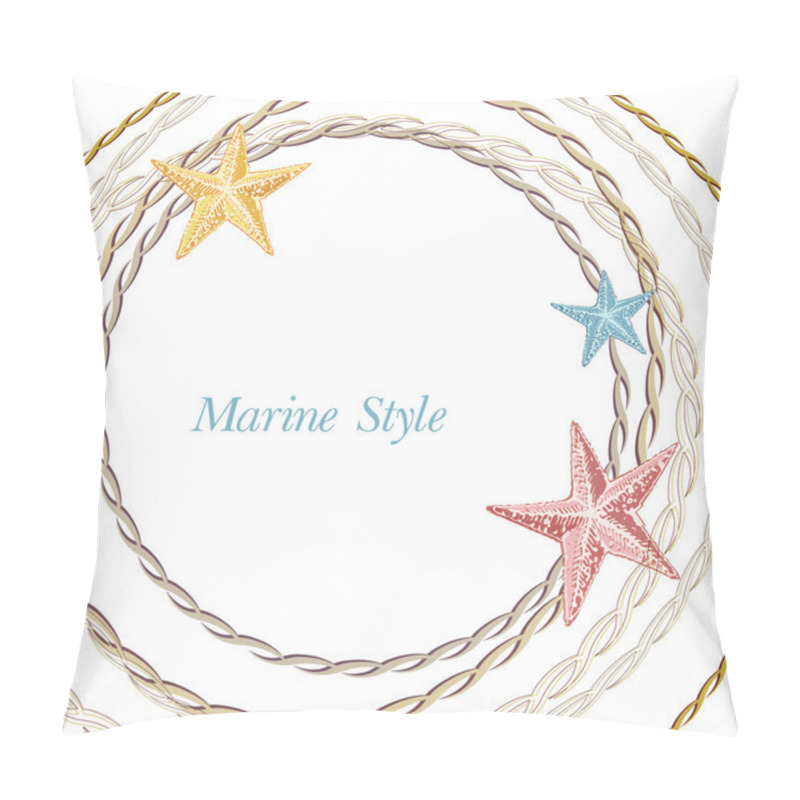 Personality  Decorative Sea Frame With Starfishes. Can Be Used As A Greeting Card Or Wedding Invitation Pillow Covers