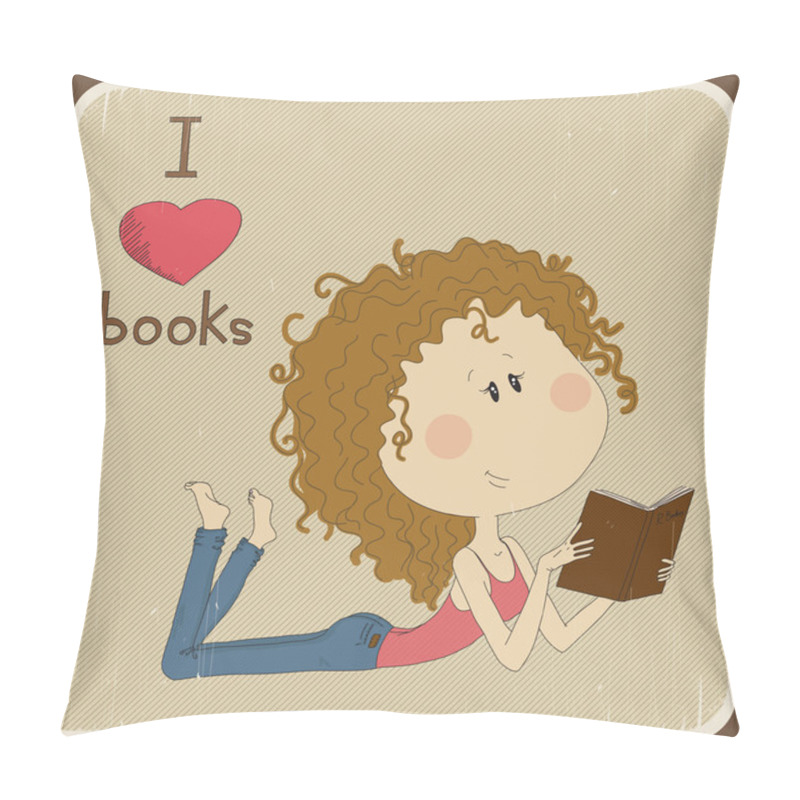 Personality  Illustration With Pretty Girl On Retro Background. Pillow Covers