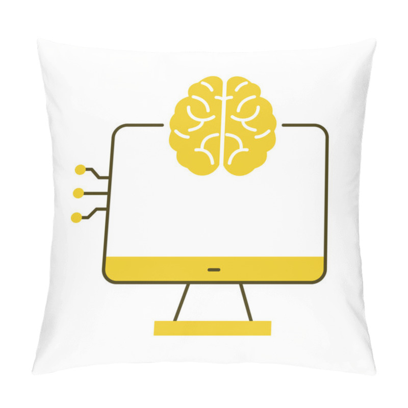 Personality  Neural Networks And AI Computing Interface Vector Icon Design, Artificial Intelligence, Machine Learning, User Interface, AI Systems Pillow Covers