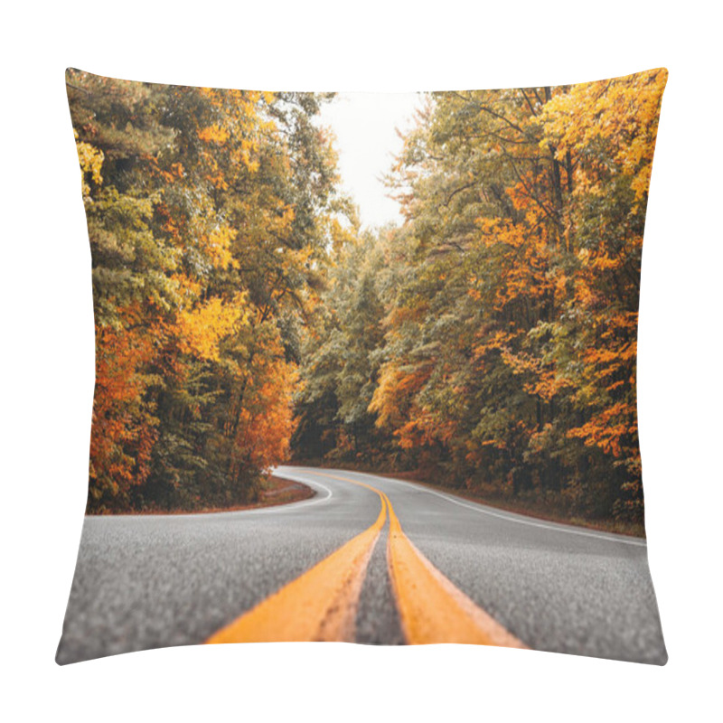 Personality  Autumnal Road Trip: Car Driving Through New England, USA Amidst The Autumn Season - 4K Ultra HD Photo Pillow Covers