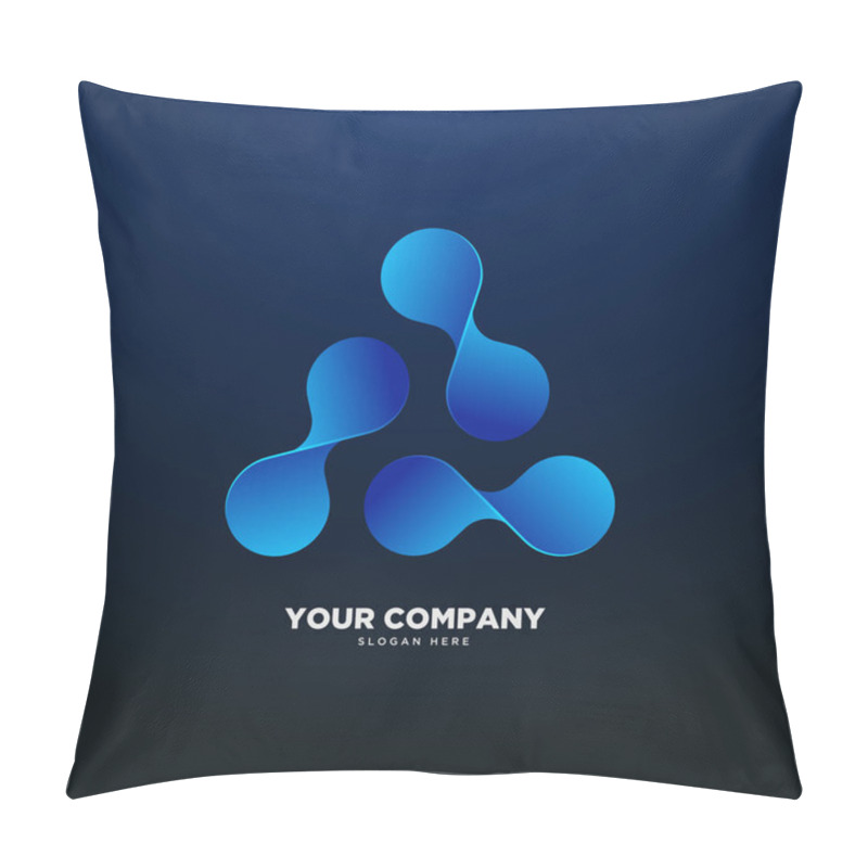 Personality  3d Abstract Connected Dot Molecule, Triangle, Social Logo Template Pillow Covers