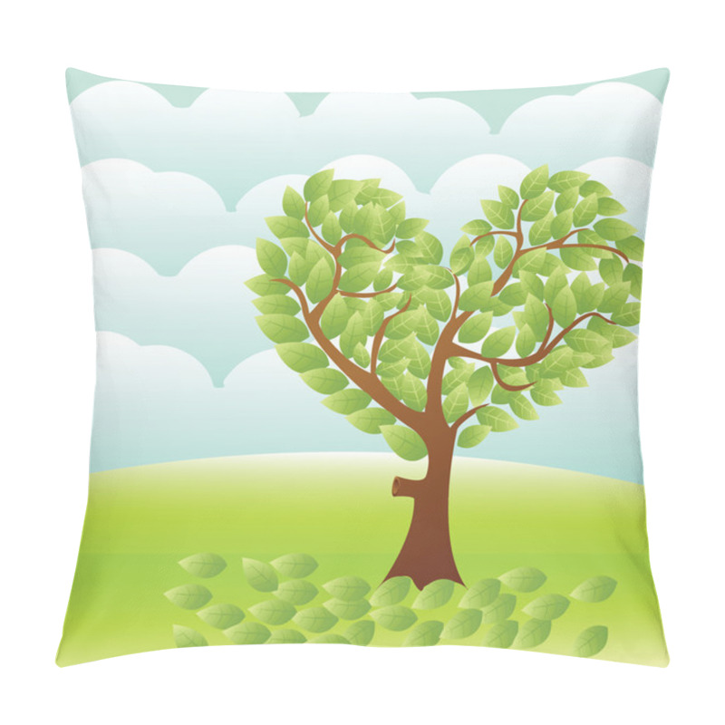 Personality  Heart Tree On The Field Pillow Covers