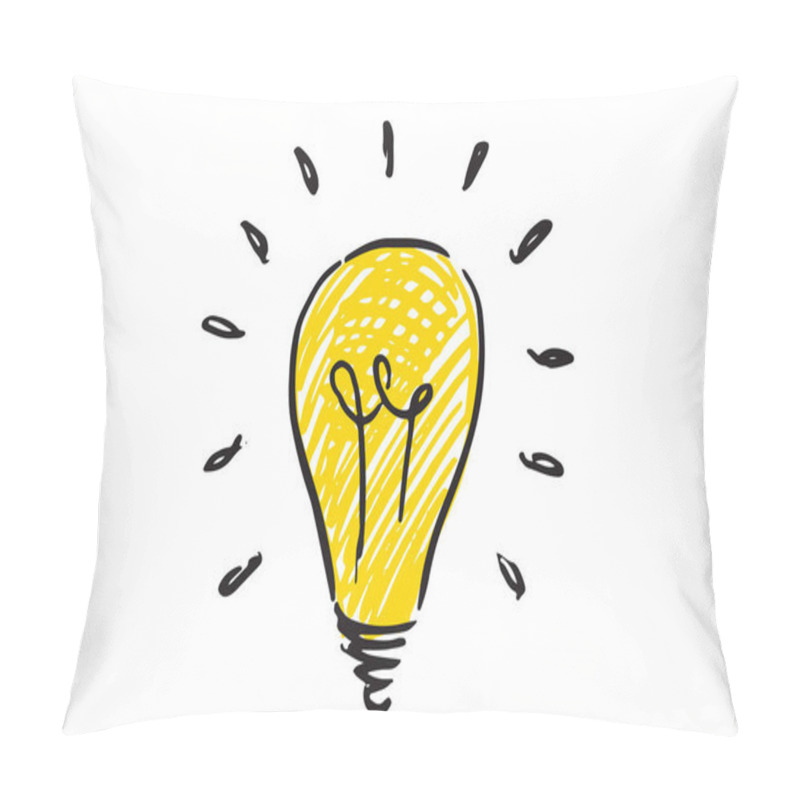 Personality  Light Bulb. Concept And Ideas, Hand-drawn Illustration. Vector. Pillow Covers