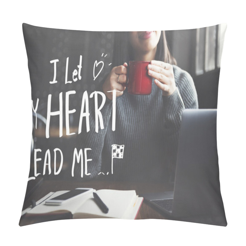 Personality  Woman Working With Laptop Pillow Covers