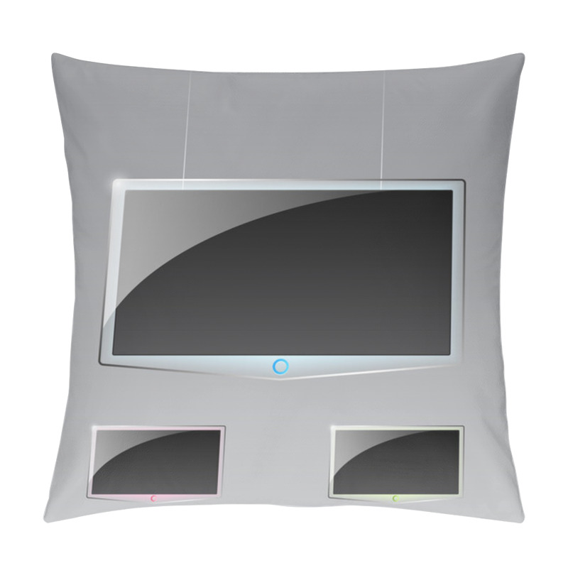 Personality  Modern TV Led, 3d Technology Vector Illustration. Pillow Covers