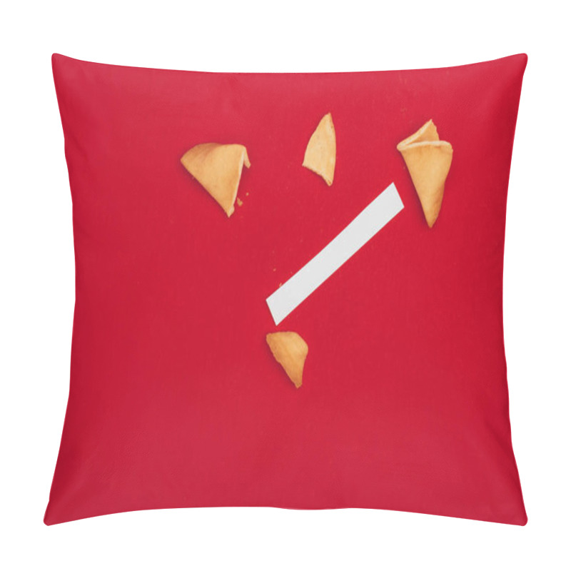 Personality  Top View Of Opened Traditional Chinese Fortune Cookie, Chinese New Year Concept Pillow Covers