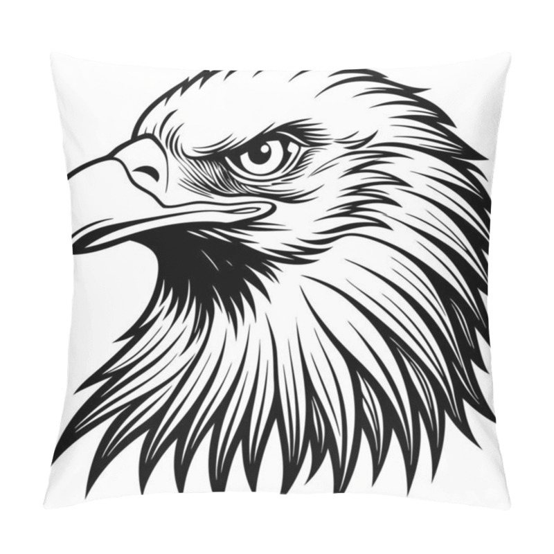 Personality  Detailed Feathered Eagle Vector Design Pillow Covers