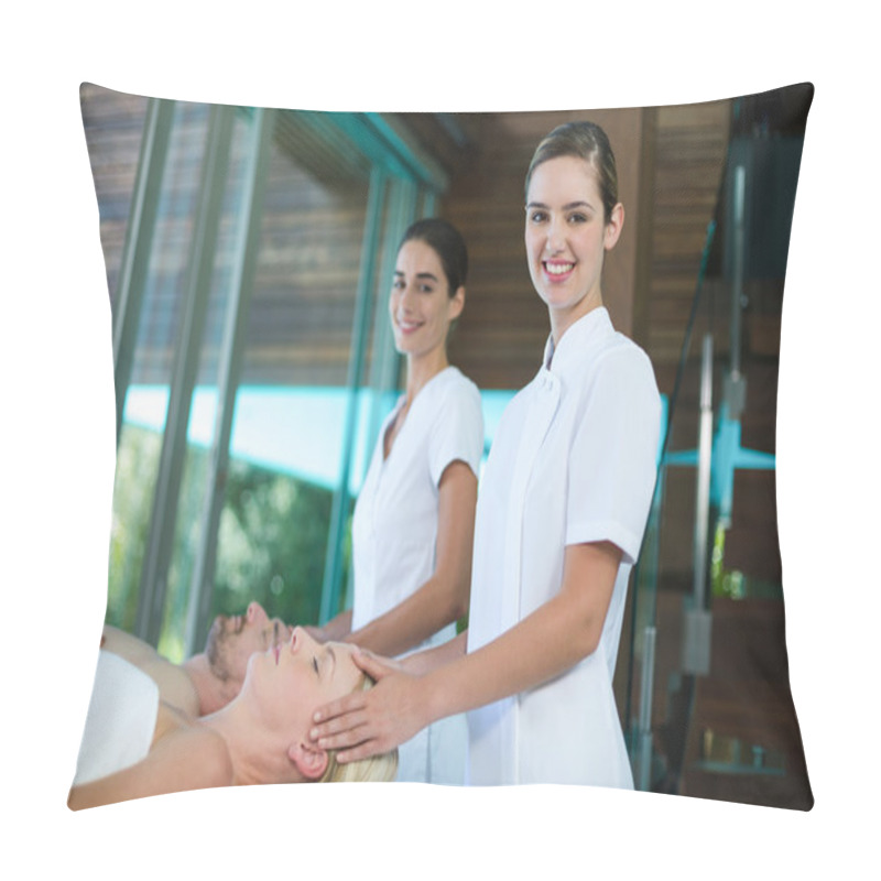 Personality  Woman Receiving Head Massage Pillow Covers