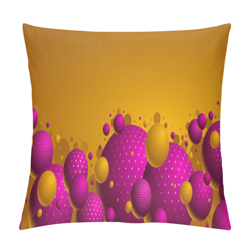 Personality  Colorful Dotted Spheres Vector Illustration, Abstract Background With Beautiful Balls With Dots, 3D Globes Design Concept Art. Pillow Covers