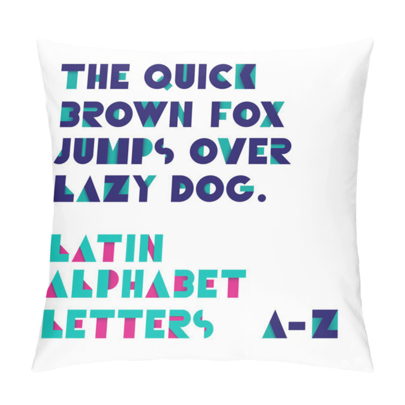 Personality  Geometric Shapes Alphabet Letters. Retro Font. Latin Alphabet Le Pillow Covers