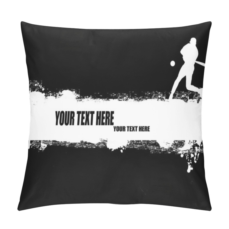 Personality  Grunge Baseball Poster On Black And White,vector Illustration Pillow Covers