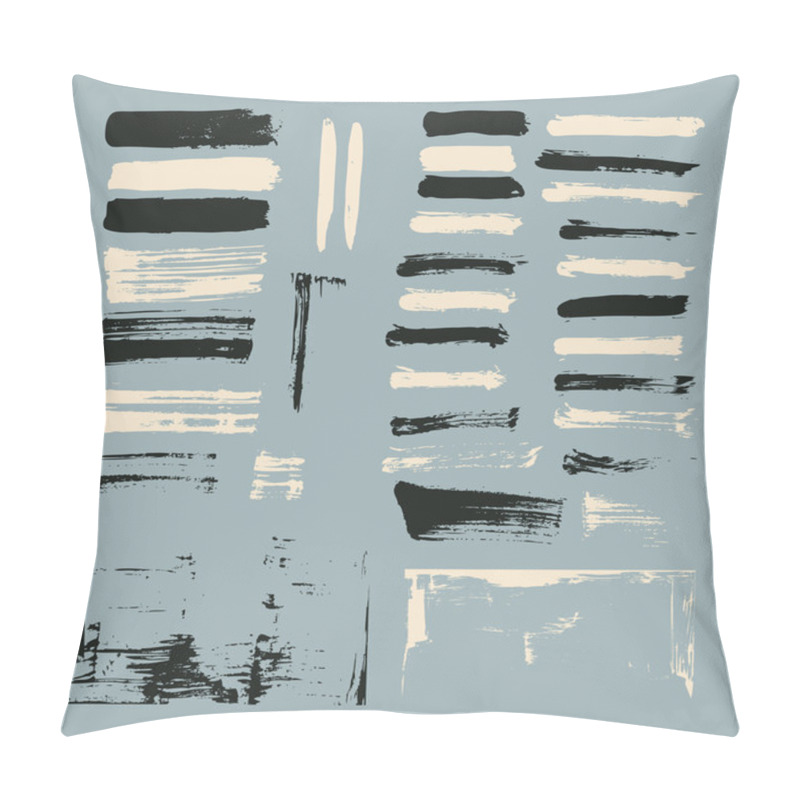 Personality  Set Of Paint Brush Strokes Pillow Covers