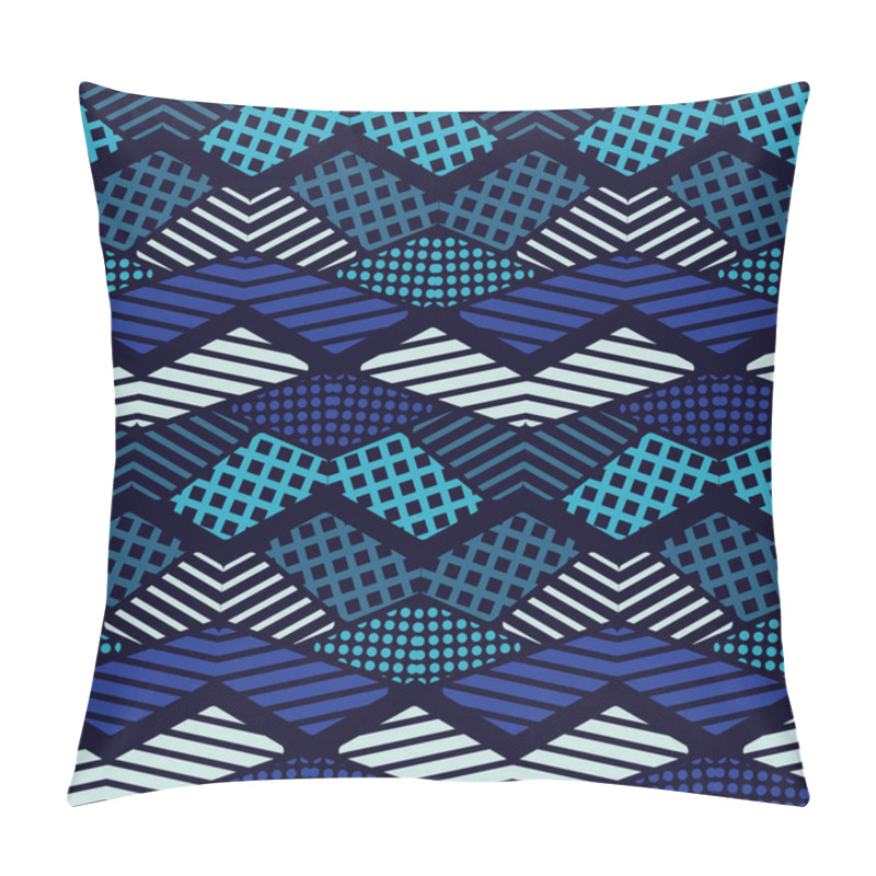 Personality  Seamless Abstract Geometric Pattern. The Shapes Of Hexagons. Texture Stripes, Checks, Dots. Textile Rapport. Pillow Covers