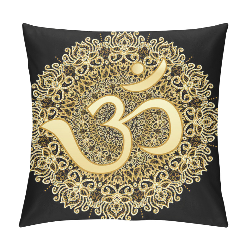 Personality  Om Sing On  Mandala Background Pillow Covers