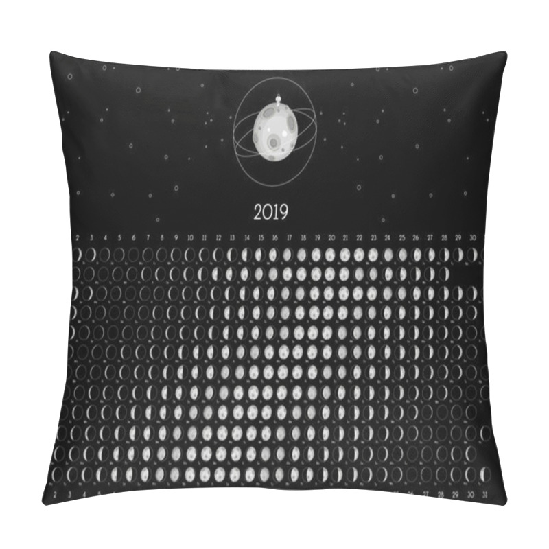 Personality  Moon Calendar 2019 South Hemisphere Pillow Covers