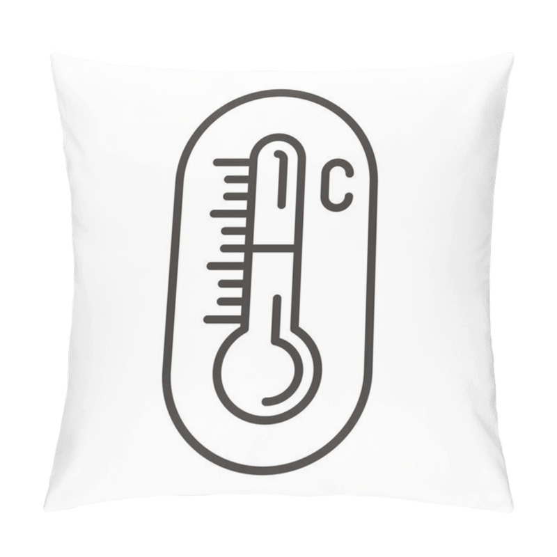 Personality  Thermometer Icon On Circle Button Pillow Covers