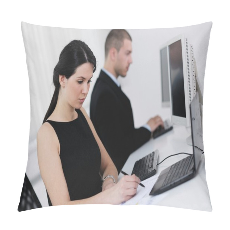 Personality  Business Group Working In Customer And Help Desk Office Pillow Covers