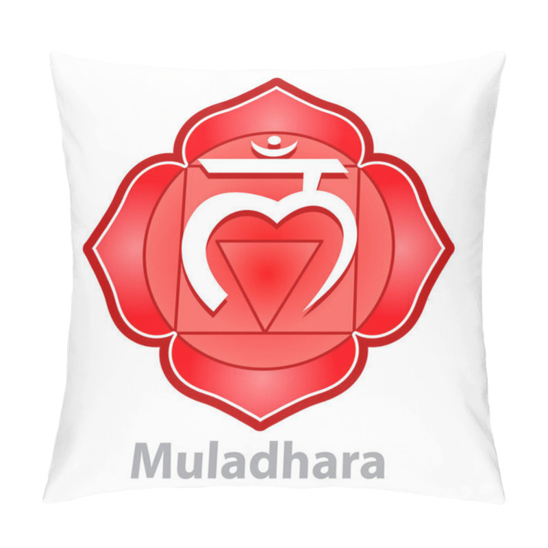 Personality  Chakra Muladhara Isolated On White Vector Pillow Covers