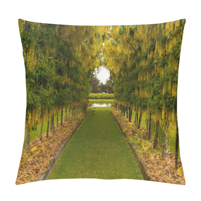 Personality  Laburnum Arch In Full Bloom Over Grass Path Pillow Covers