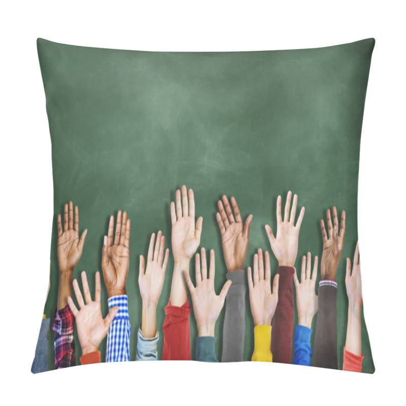 Personality  Multiethnic Diverse Hands Raised Pillow Covers