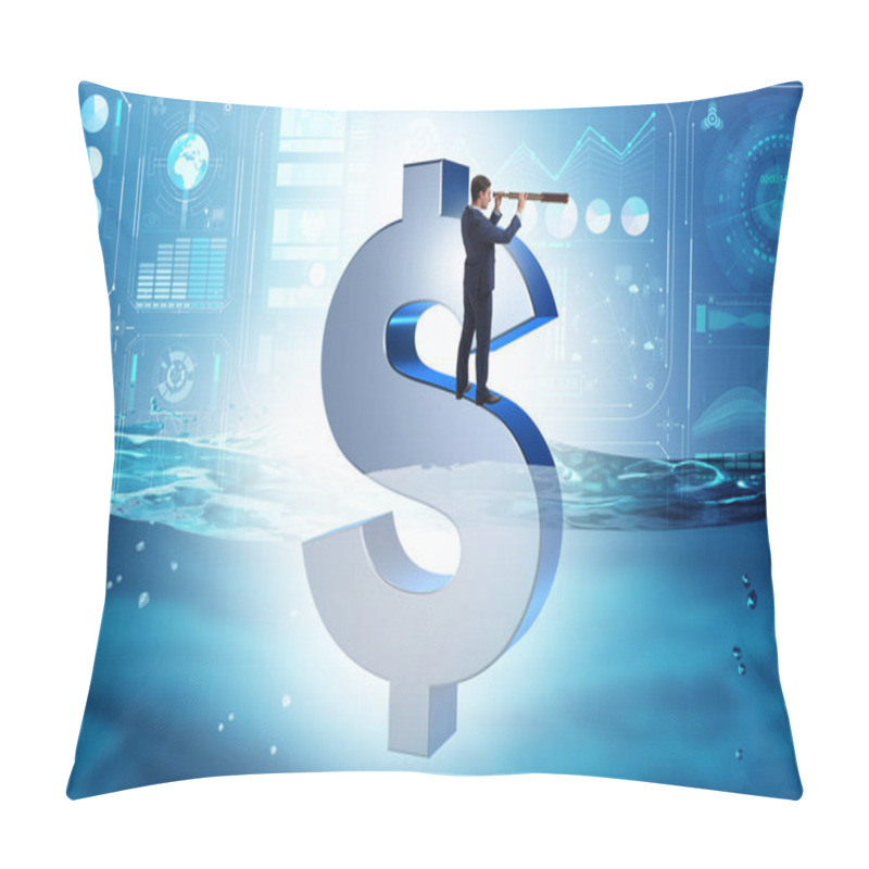 Personality  Concept Of Dollar Sinking In Sea Pillow Covers