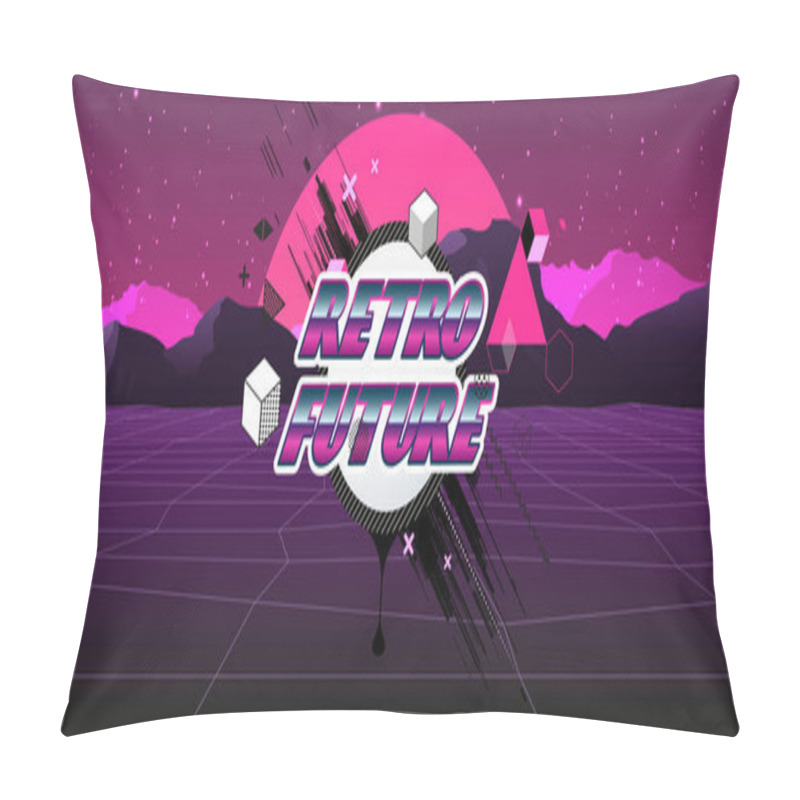 Personality  80s Retro Sci-Fi Background  Pillow Covers