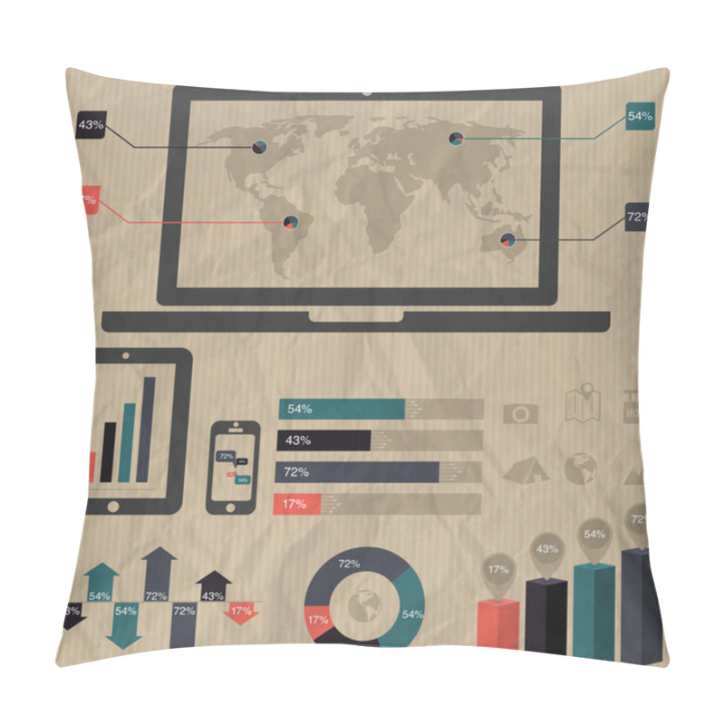 Personality  Elements Of Infographics, Vector Illustration Pillow Covers