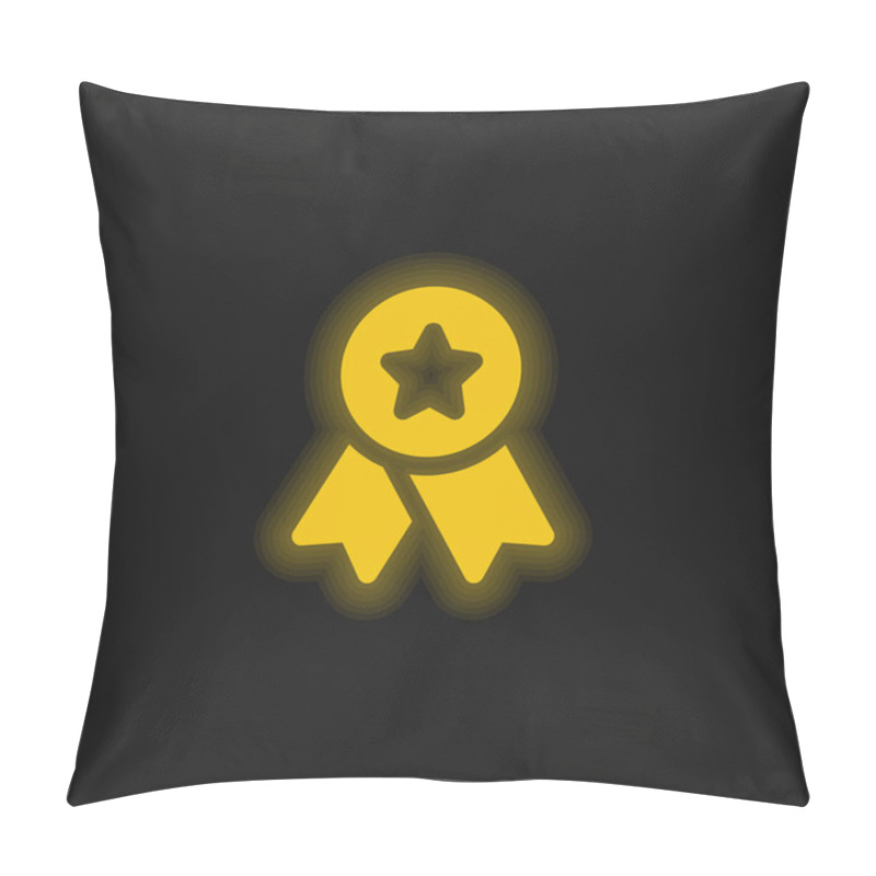 Personality  Badge Yellow Glowing Neon Icon Pillow Covers