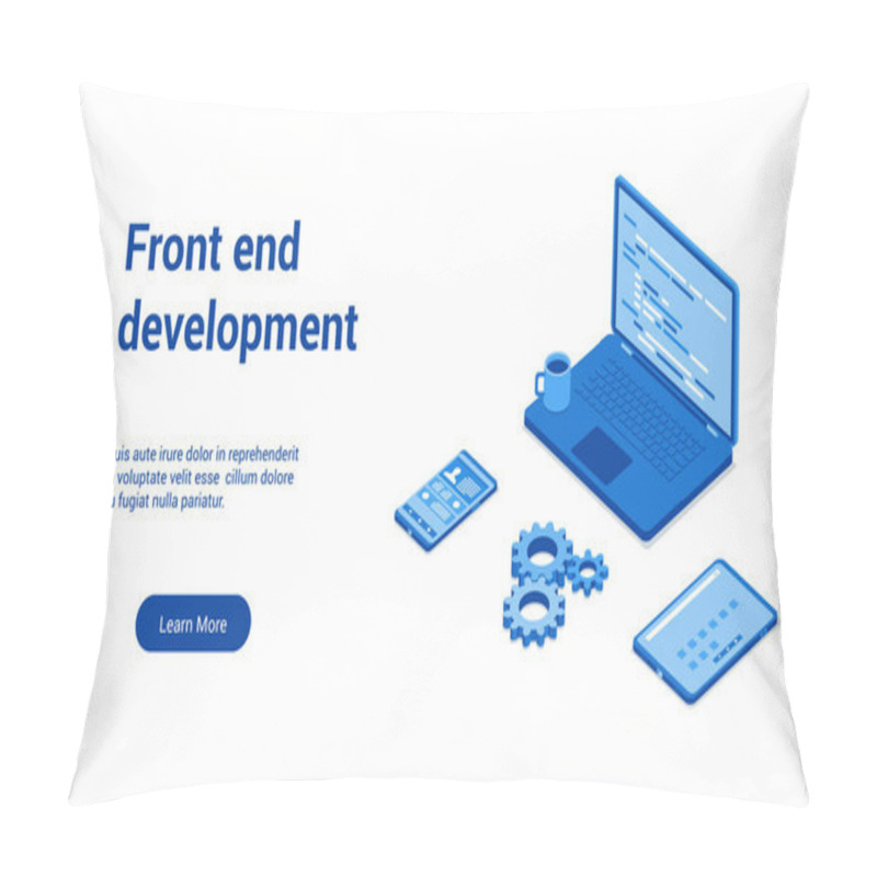 Personality  Front End Development Blue Template Pillow Covers