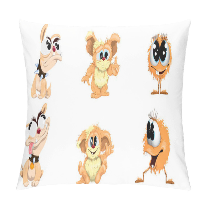 Personality  Set Of Funny Animals In A Flat Style. Cute Animals In A Cartoon Style. Pillow Covers