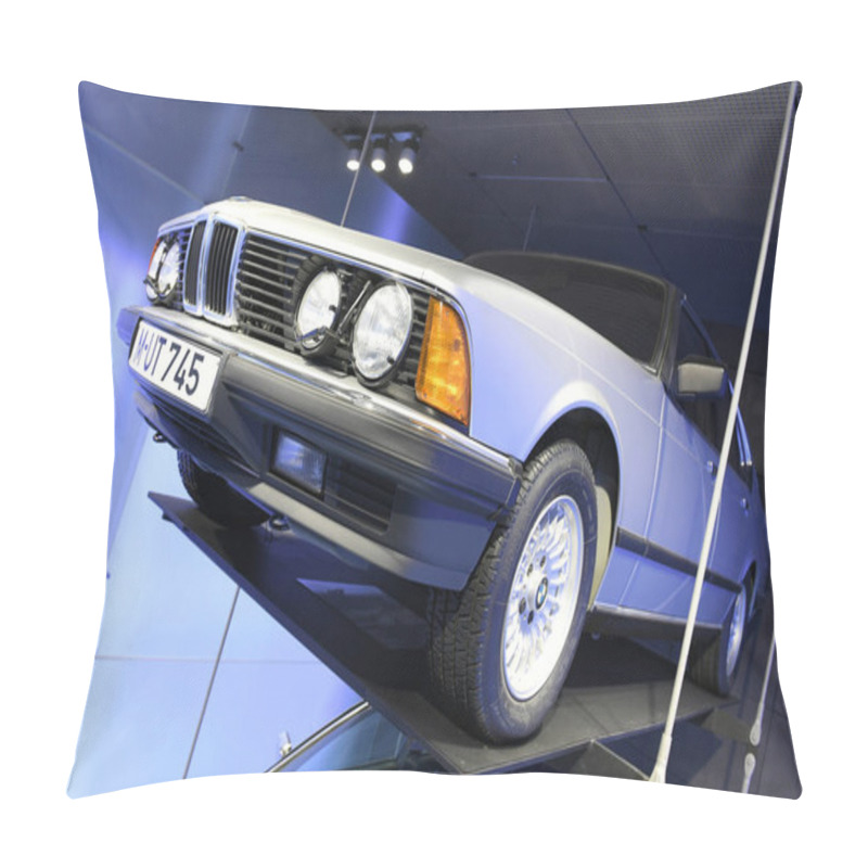 Personality  The BMW Museum In Munich (Bavaria, Germany) Shows The Entire History Of The Cult Brand BMW And Its Motorcycles, Cars And Racing Cars Pillow Covers