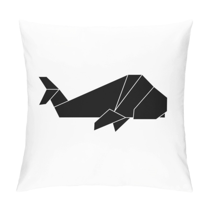 Personality  Whale Shape Inspired By Origami Form, Can Use For Logo, Pictogram, Animal Figure, Website, Apps, Or Graphic Design Element. Vector Illustration Pillow Covers