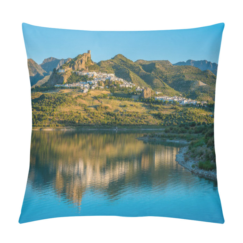 Personality  Panoramic Sight Of The Beautiful Zahara De La Sierra, Province Of Cadiz, Andalusia, Spain. Pillow Covers