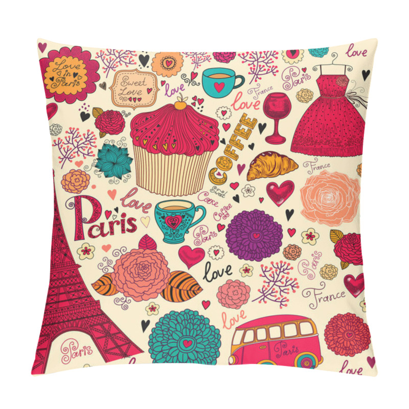 Personality  Vector Set Of Paris Symbols Pillow Covers