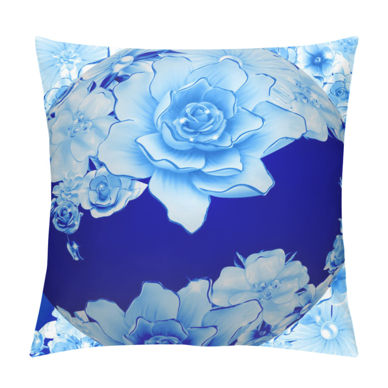 Personality  Illustration Of A Floral Background With A Rose In A Round Frame Pillow Covers