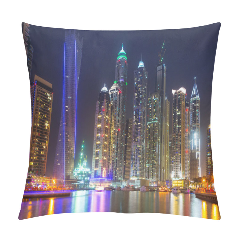 Personality  Dubai Marina At Night Pillow Covers