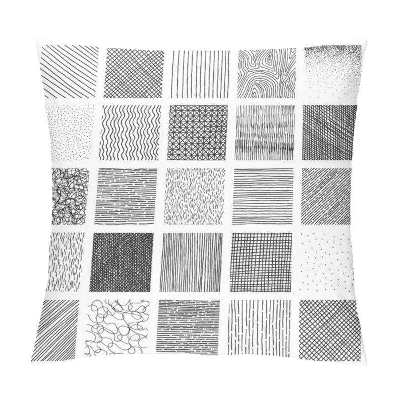 Personality  Vector Collection Ink Hand Drawn Hatch Texture Pillow Covers