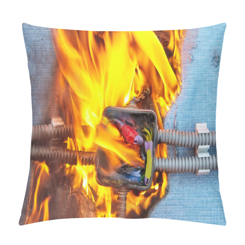 Personality  Electric Fire Caused By A Short Circuit In Home Electrical Network. Damaged Wiring Caused Overload Of Power System In House. Burned Insulation Of The Electrical Wires. The Junction Box Ignited. Pillow Covers