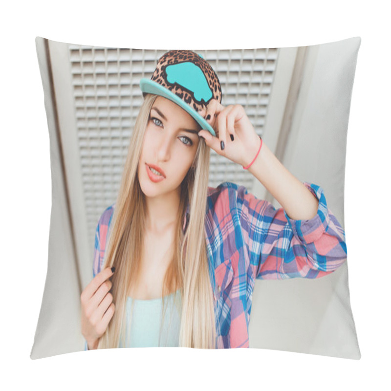 Personality  Young Hipster Beautiful Woman Pillow Covers