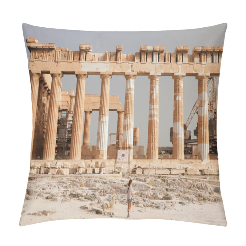 Personality  The Tourist Near The Acropolis Of Athens, Greece Pillow Covers