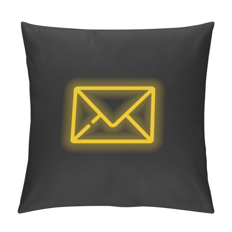 Personality  Big Envelope Yellow Glowing Neon Icon Pillow Covers